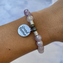 Load image into Gallery viewer, Mauve Jade Stone Bracelet with Grandmother Endless Love Sterling Silver Charm
