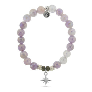 Mauve Jade Stone Bracelet with It's Your Year Sterling Silver Charm