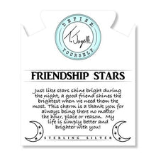 Load image into Gallery viewer, Moonstone Stone Bracelet with Friendship Stars Sterling Silver Charm
