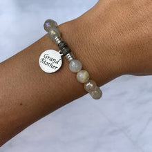 Load image into Gallery viewer, Moonstone Stone Bracelet with Grandmother Endless Love Sterling Silver Charm
