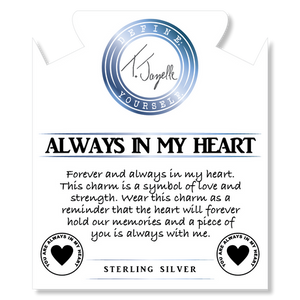 Moonstone Stone Bracelet with Always in My Heart Sterling Silver Charm