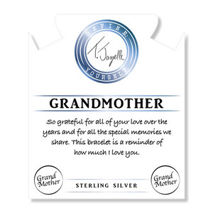 Moonstone Stone Bracelet with Grandmother Endless Love Sterling Silver Charm