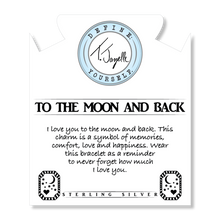 Load image into Gallery viewer, Moonstone Stone Bracelet with Moon and Back Sterling Silver Charm
