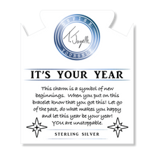 Load image into Gallery viewer, Moonstone Stone Bracelet with It&#39;s Your Year Sterling Silver Charm
