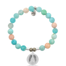 Load image into Gallery viewer, Multi Amazonite Stone Bracelet with Guardian Sterling Silver Charm
