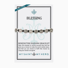 Load image into Gallery viewer, Benedictine Blessing Bracelet - Silver Medals
