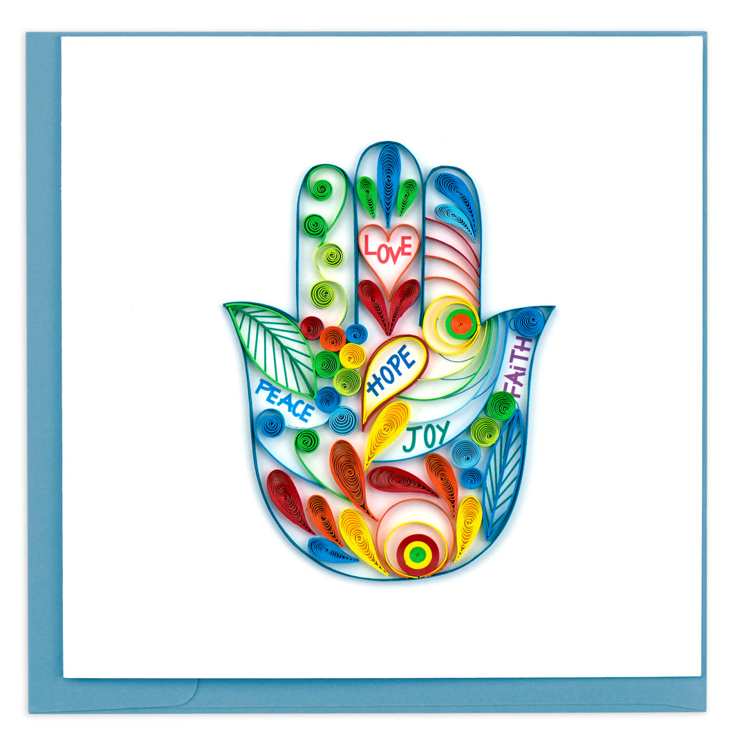 Quilled Hamsa HandCard