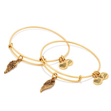 Load image into Gallery viewer, Alex and Ani Wings Set of 2 Charm Bangles
