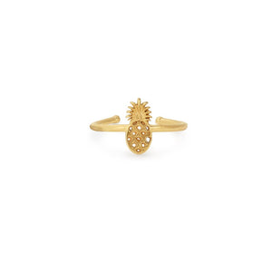 Pineapple Adjustable Ring - 14kt Gold Plated
