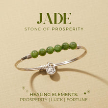 Load image into Gallery viewer, Jade Energy Stone Bangle Bracelet - Stone of Prosperity

