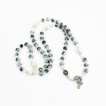 Load image into Gallery viewer, Miracles Rosary Wrap Bracelet - Grey/Crystal
