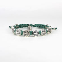 Load image into Gallery viewer, Benedictine Blessing Bracelet - Silver Medals
