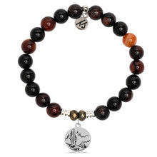 Load image into Gallery viewer, Sardonyx Stone Bracelet with Cactus Sterling Silver Charm

