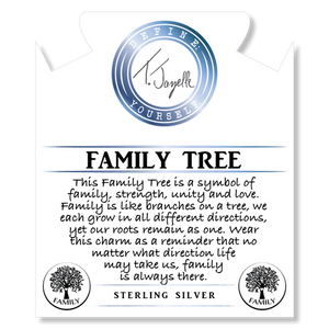 Sardonyx Stone Bracelet with Family Tree Circle Sterling Silver Charm
