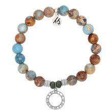 Load image into Gallery viewer, Sky Jasper Stone Bracelet with Timeless Sterling Silver Charm

