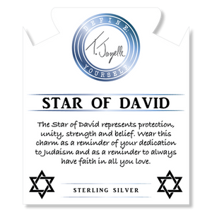 Sodalite Stone Bracelet with Star of David Sterling Silver Charm