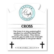 Load image into Gallery viewer, Storm Agate Stone Bracelet with Cross Sterling Silver Charm
