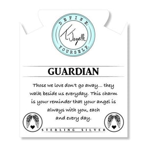Storm Agate Stone Bracelet with Guardian Sterling Silver Charm
