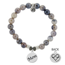 Load image into Gallery viewer, Storm Agate Stone Bracelet with Mom Endless Love Sterling Silver Charm
