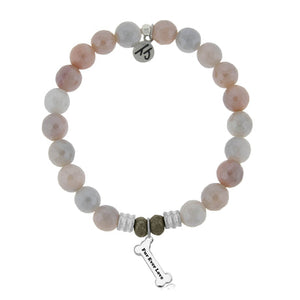 Sunstone Stone Bracelet with Fur Ever Love Sterling Silver Charm