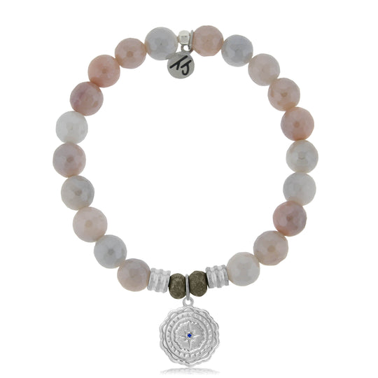Sunstone Stone Bracelet with Healing Sterling Silver Charm