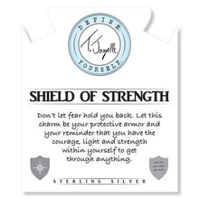 Load image into Gallery viewer, Sunstone Stone Bracelet with Shield of Strength Sterling Silver Charm
