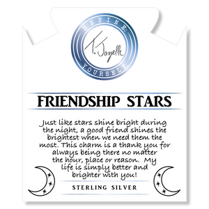 Super Seven Stone Bracelet with Friendship Stars Sterling Silver Charm