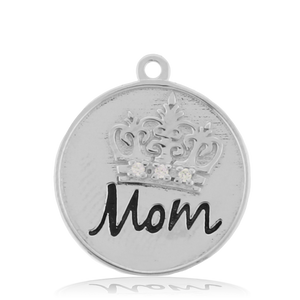 Super Seven Stone Bracelet with Mom Crown Sterling Silver Charm