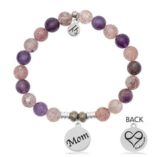 Load image into Gallery viewer, Super Seven Stone Bracelet with Mom Endless Love Sterling Silver Charm
