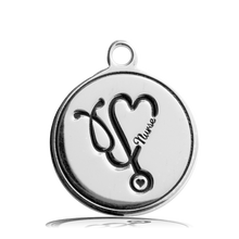 Load image into Gallery viewer, Super Seven Stone Bracelet with Nurse Sterling Silver Charm
