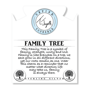 Terahertz Stone Bracelet with Family Tree Circle Sterling Silver Charm