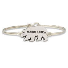 Load image into Gallery viewer, Luca+ Danni Mama Bear Bangle Bracelet - Petite/Silver Tone
