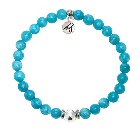 The Cape Bracelet Reverse- Dark Blue Quartz with Silver Steel Ball